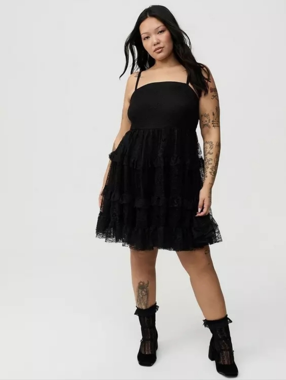 Torrid Black Babydoll Lace Mini Dress 0X Nwt
